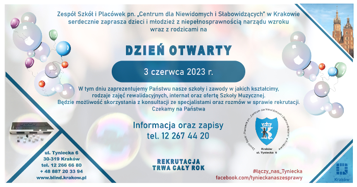 Plakat informujący o Dniu Otwartym